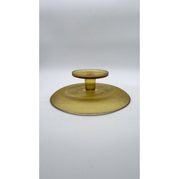 Vintage Imperial Glass Amber Gold Pedestal Textured Cake Plate, Fruit Platter - Picture 6 of 12